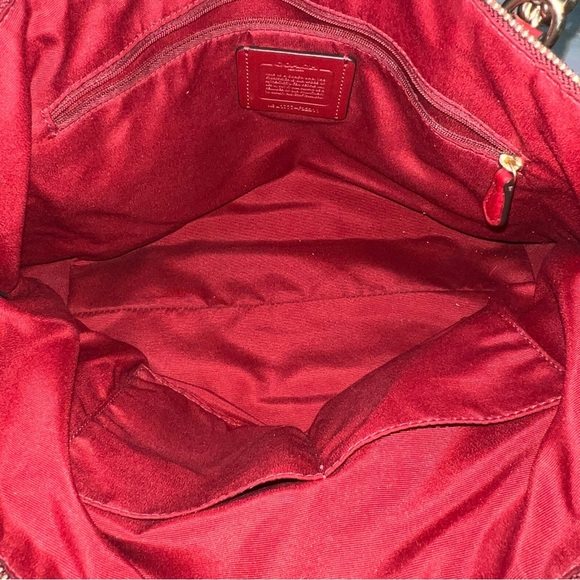 Coach red Pebble Ava Chain Tote red purse leather - Picture 8 of 10